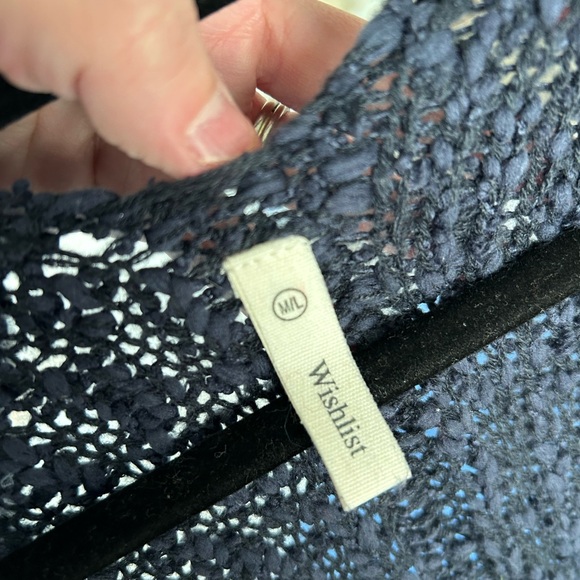 WISHLIST Cozy NAVY blue Knit Cardigan Sweater M L - Picture 4 of 6